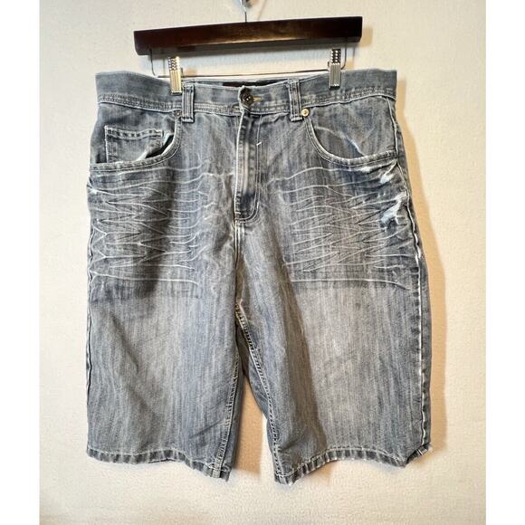 Southpole‎ Shorts Mens 38 Blue Denim Baggy Streetwear Hip Hop Swag Logo - Picture 1 of 10
